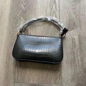 FRASIER STERLING BLACK CROC VEGAN LEATHER BAG NEW